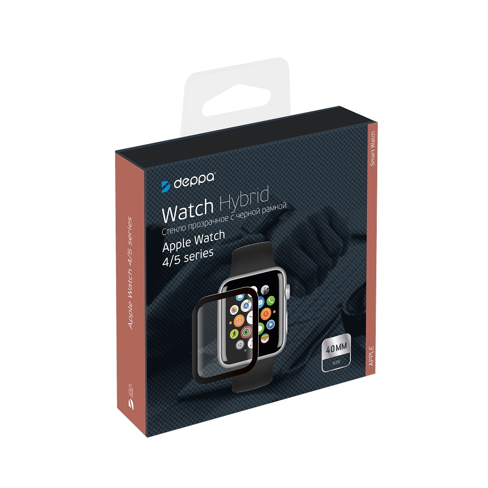 �������� ������������ ������ Watch Protection PMMA ��� AppleWatch 4/5/6/SE,40��,������ �����,Deppa
