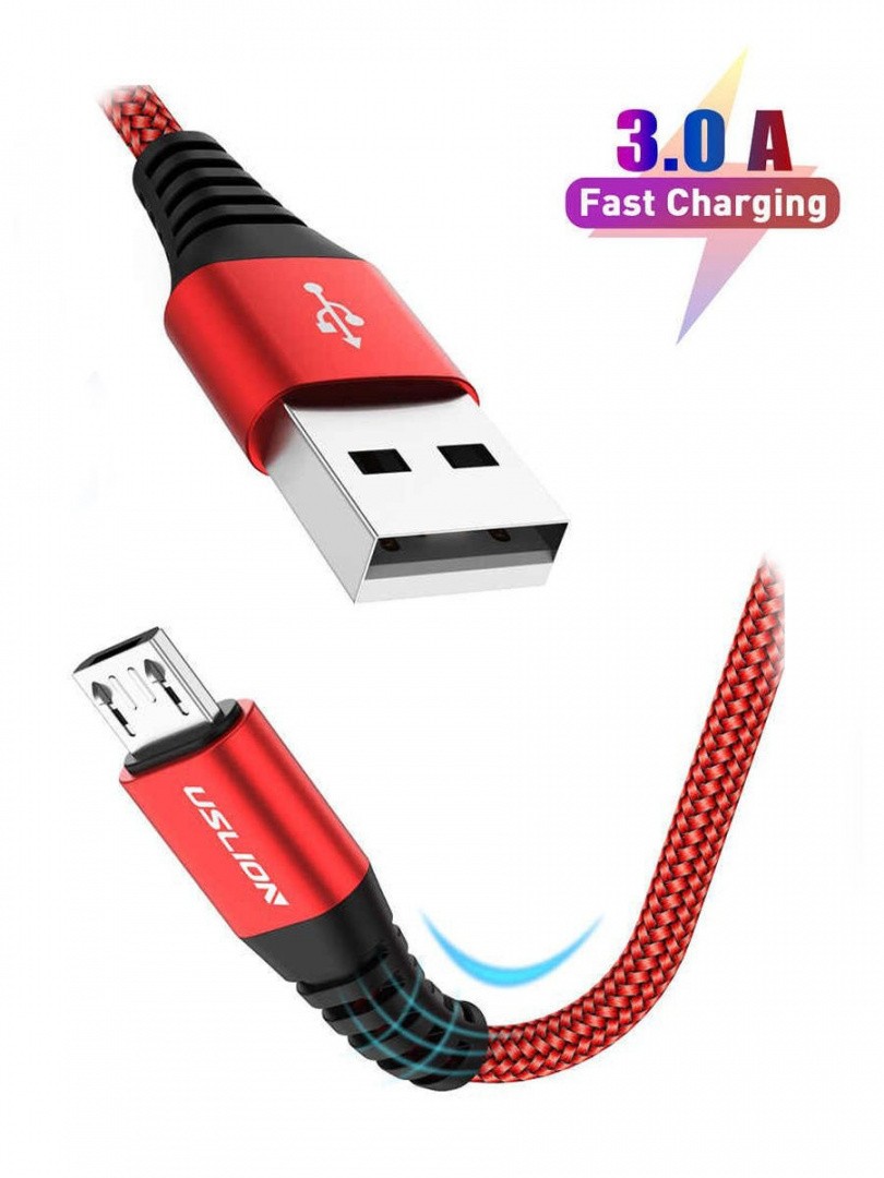 USB-кабель быстрой зарядки 3.0 с Micro-разъемом Uslion (1 м, красный)