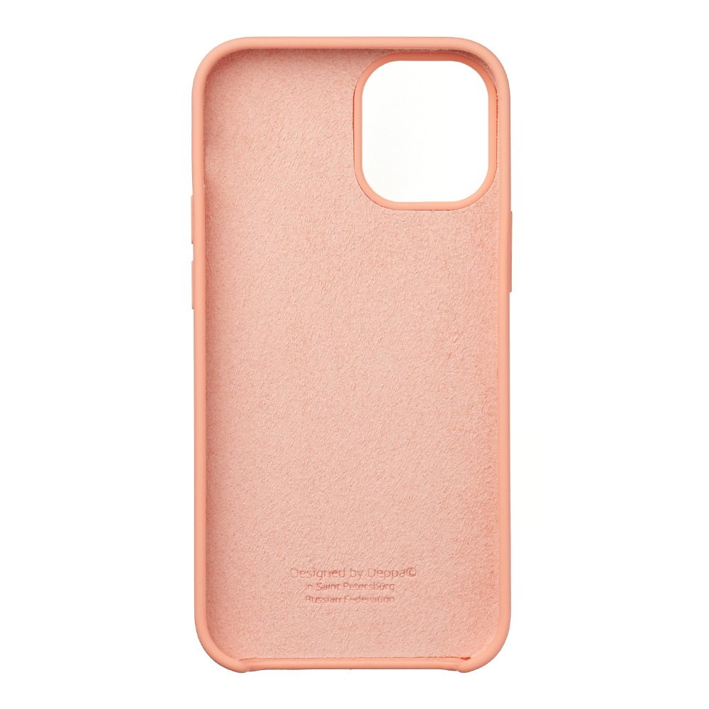 Накладка Liquid Silicone для Apple iPhone 12 mini, розовый, картон, Deppa