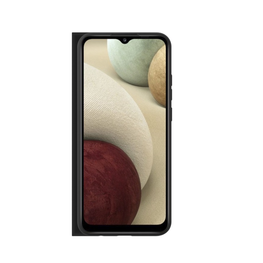 Чехол Book Cover Silk Pro для Samsung Galaxy A02S, черный, PET синий, Deppa