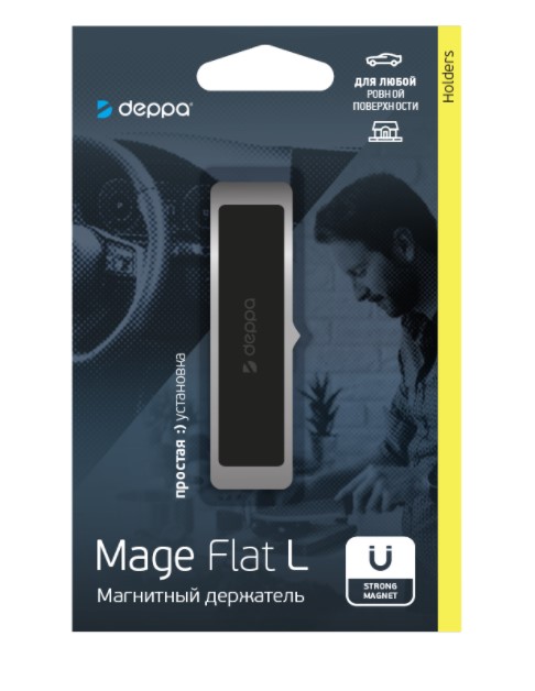 Автомобильный держатель Mage Flat L для смартфонов, Deppa 55184