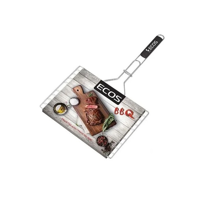 Решетка для барбекю ECOS RD-104C (6 секций, р-р 35х25х1,5 см, общая длина 60см, хром.)999607
