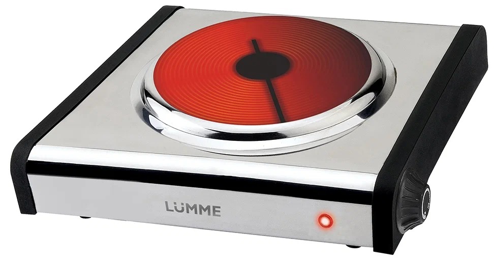 Эл.плита LUMME LU-3636 инфракрасная стеклокерамика 1000Вт корпус-сталь 1-комфр